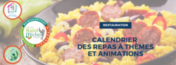 Calendrier des repas a themes et animations