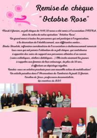 article remise de cheque Octobre Rose 2023